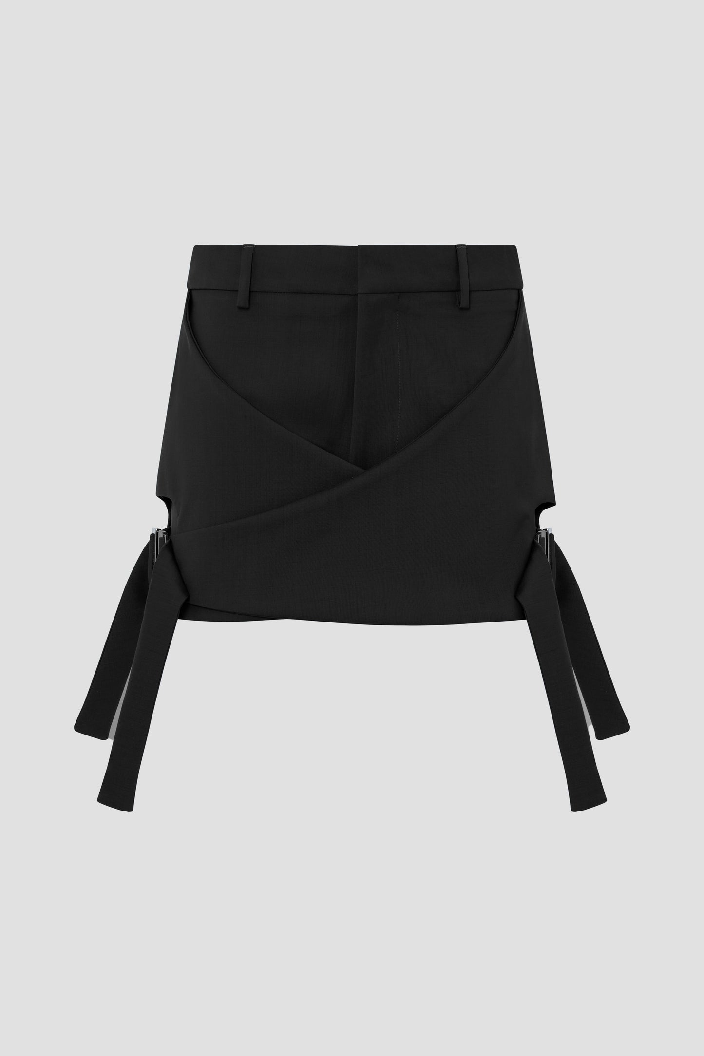 DOUBLE FACED WOOL SUITING WRAP SKIRT-PANT