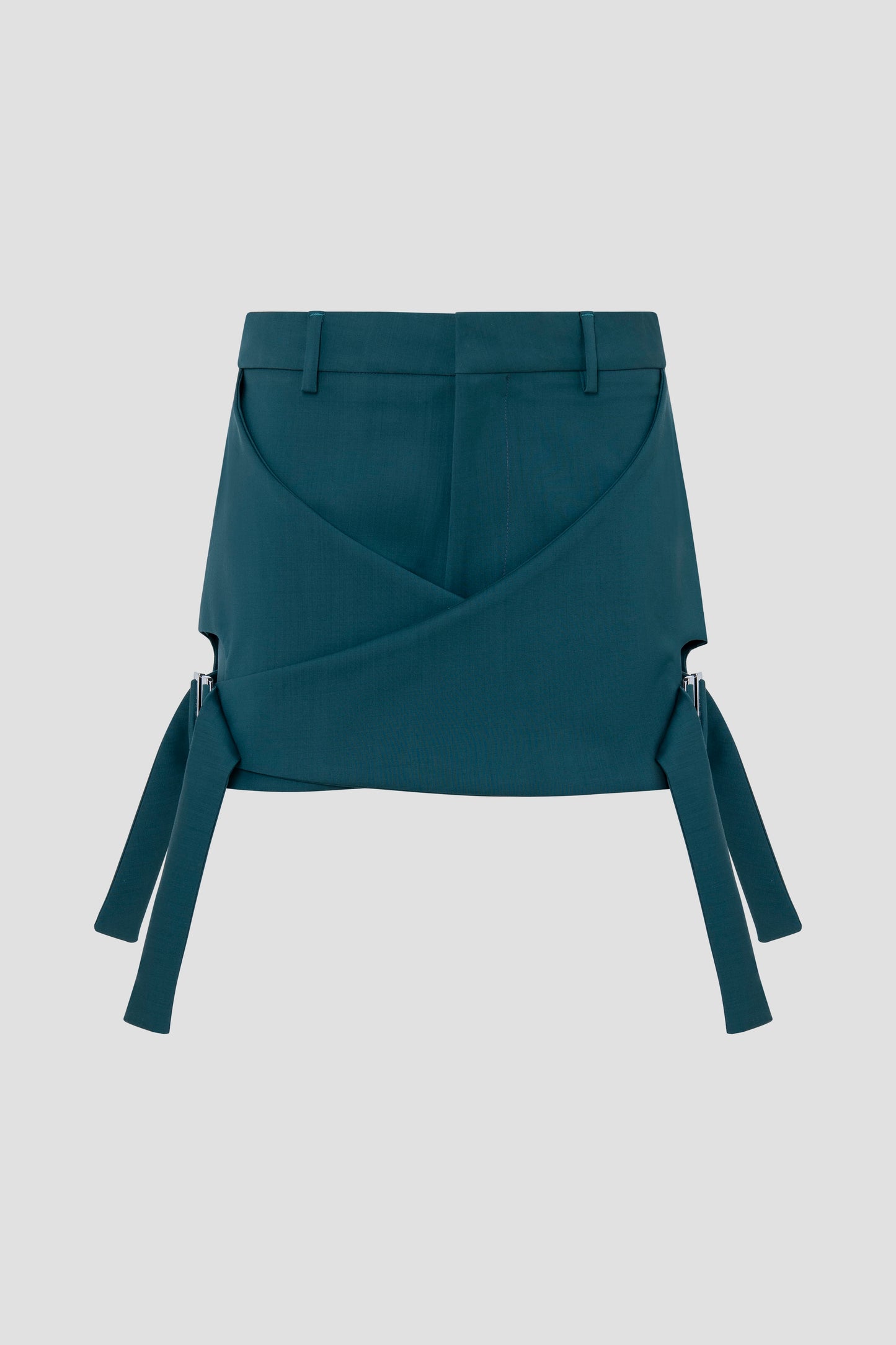 Falda-pantalón cruzada de lana de doble cara