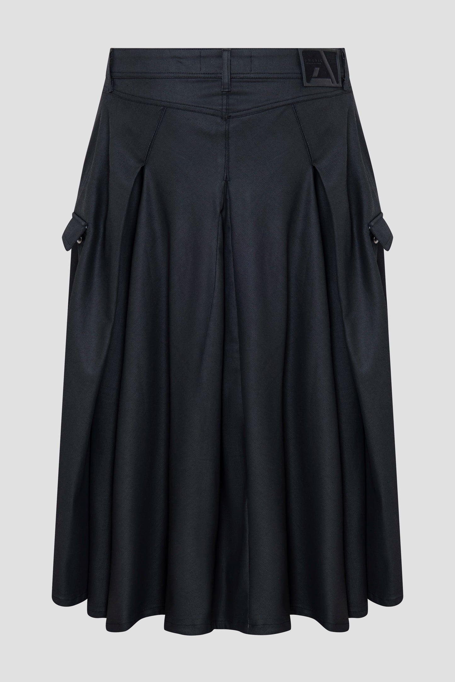 JNORIG Denim Pleated Skirt Black