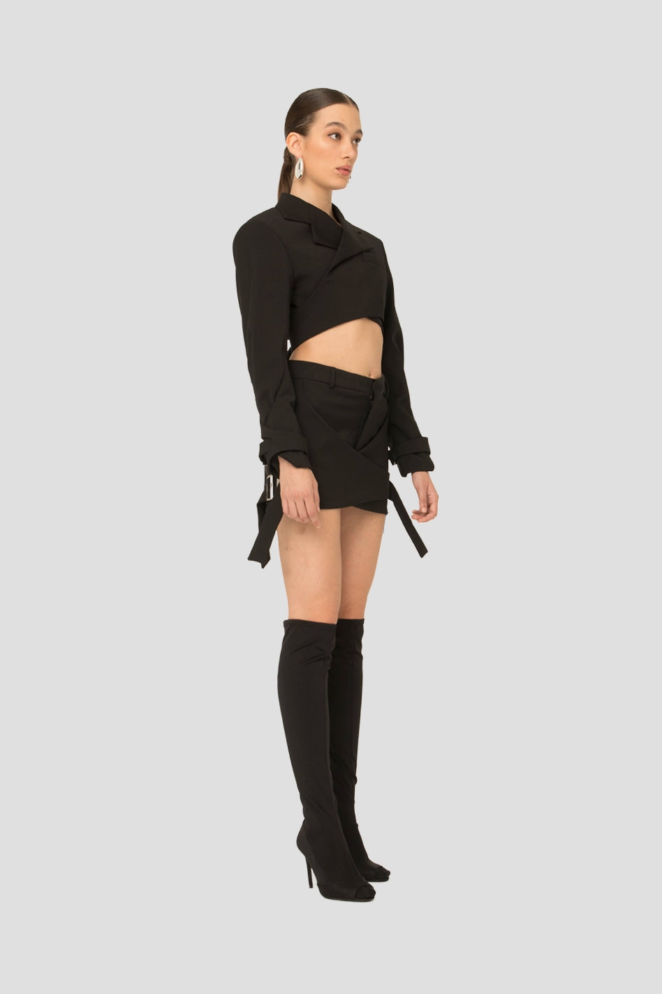 JNORIG Double Faced Wool Suiting Wrap Skirt-pant