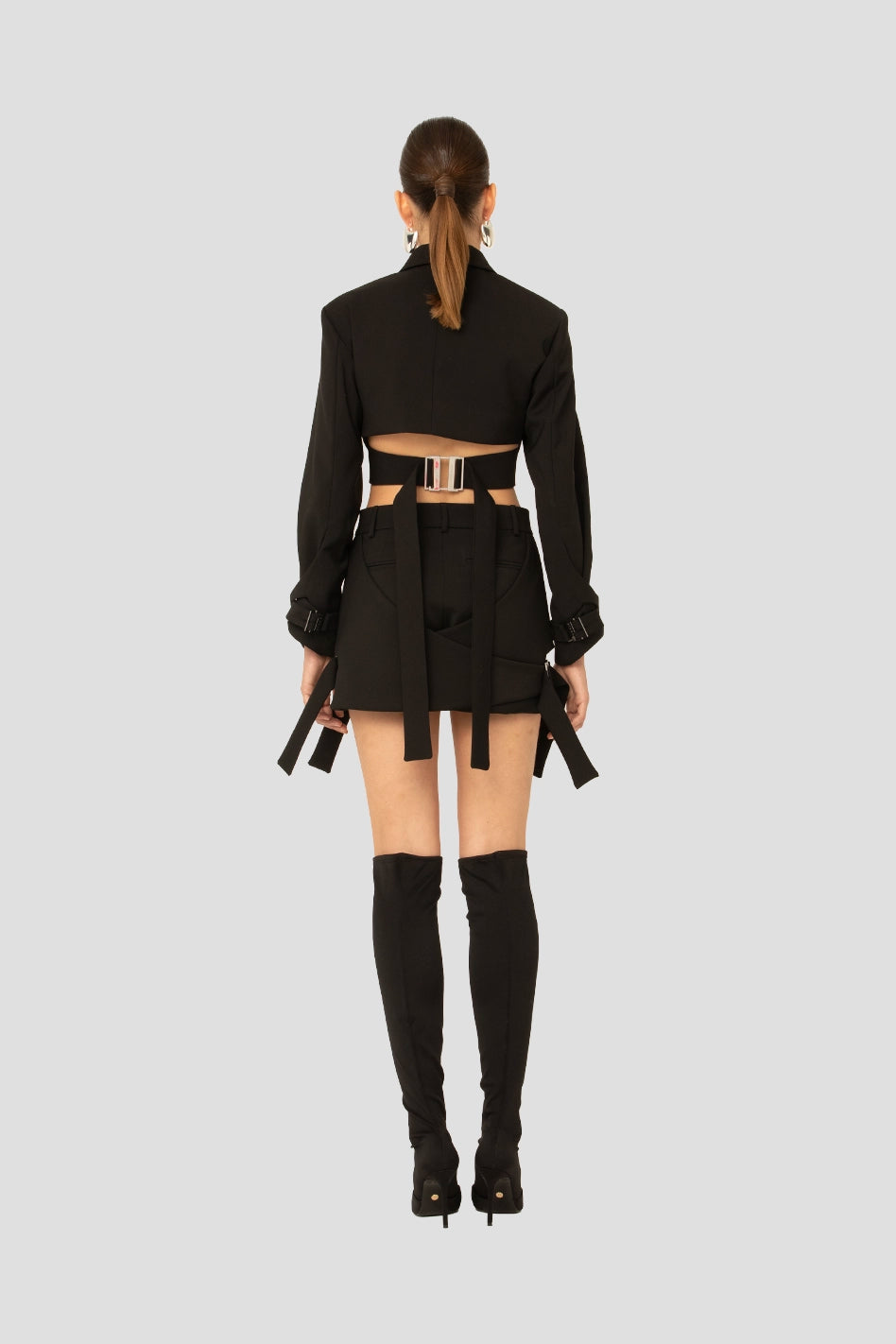 JNORIG Double Faced Wool Suiting Wrap Skirt-pant
